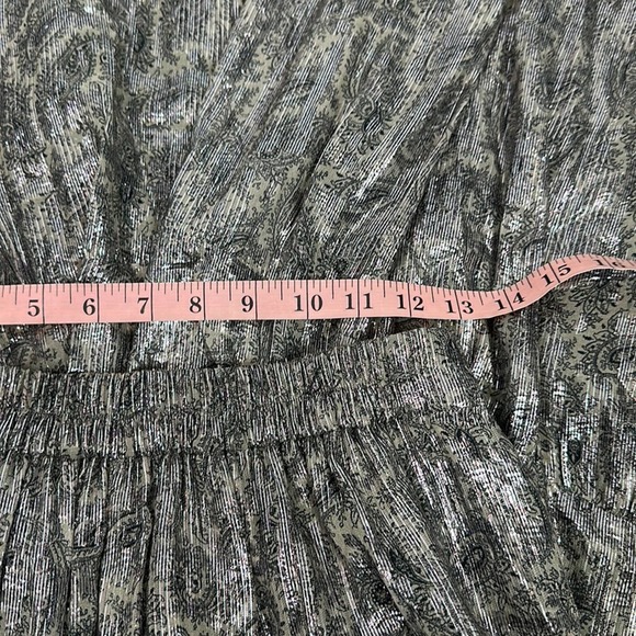 Kobi Halperin Isle Paisley Metallic Chiffon Tiered Wide Leg Pants Size Small - Picture 9 of 10